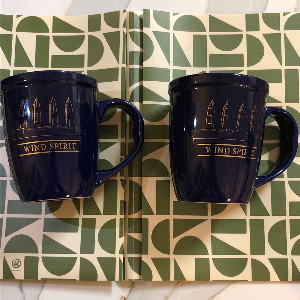 Spirit Navy Ceramic Mug with Gold Sailboat Accent